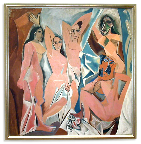 Pablo Picasso's Les Demoiselles d'Avignon (1907) (click to elarge). Source: moma.org.