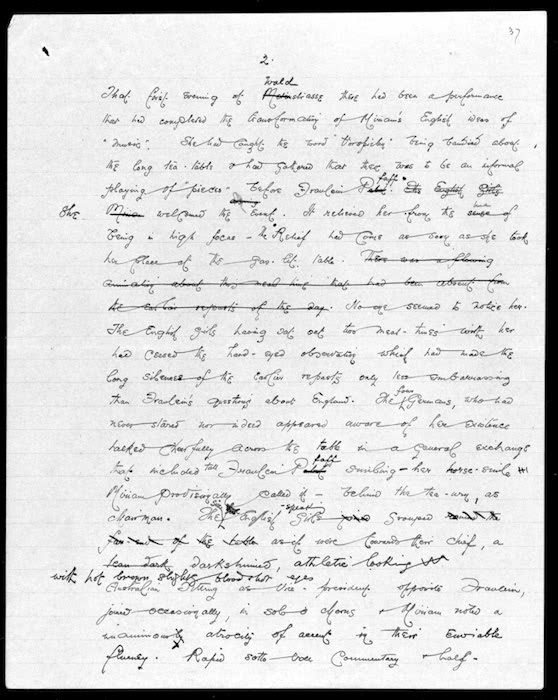 Manuscript page of Dorothy Richardson's Pointed Roofs. Source: Beinecke Rare Book and Manuscript Library, Yale University. Bibliographic Record Number: 39002037500239.
